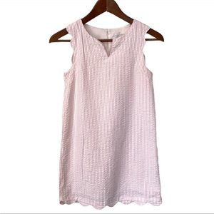 Vineyard Vines Girl's Pink Seersucker Scallop Cisco Sheath Dress, Size 10